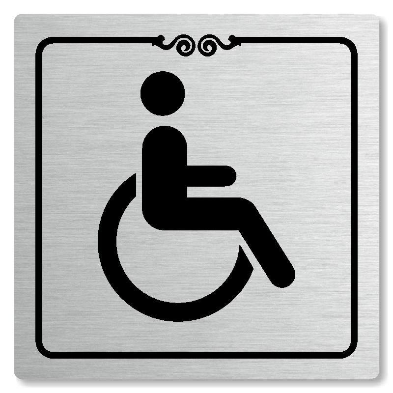 WC invalidé, 100x100mm, stříbrná, Texas